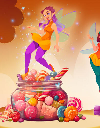 Les Fées d'automne - distribution de bonbons
