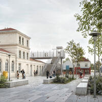 Vue parvis de la gare