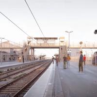 Vue quais gare projet de passerelle - photo non contractuelle
